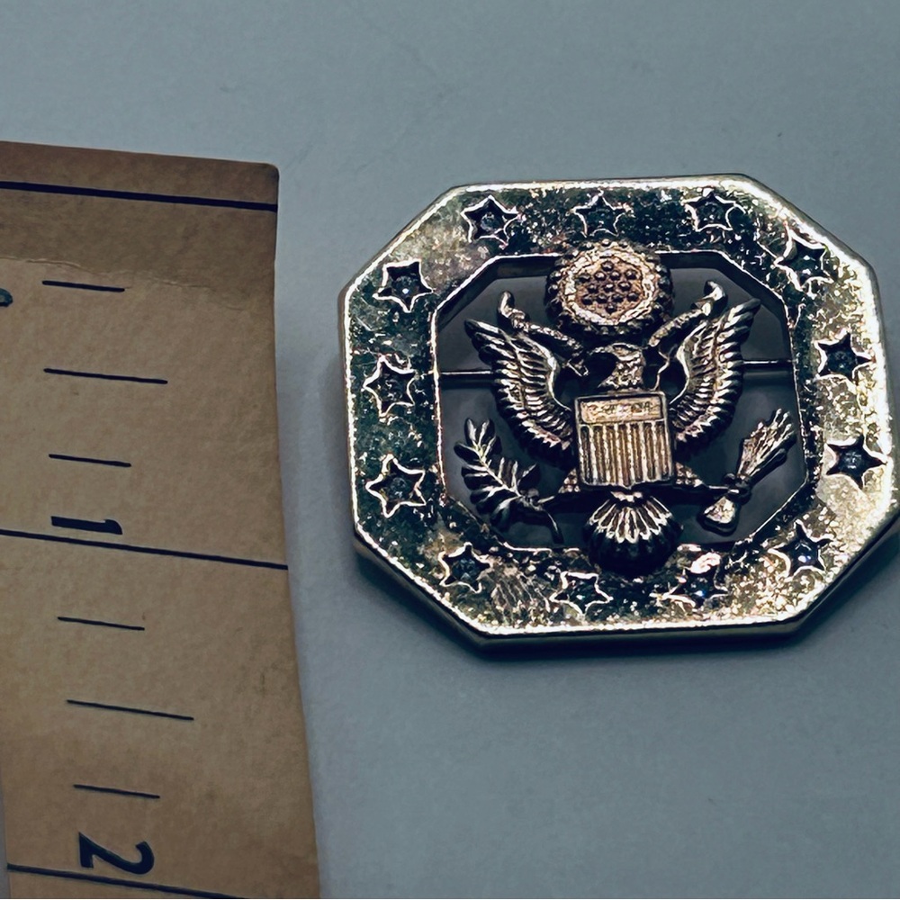 Ann Hand Congressional Golden Eagle and Stars Political Brooch Pendant Combo - Picture 7 of 11